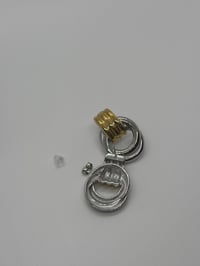 Image 3 of Knotted Stud Earring - Mixed Metal
