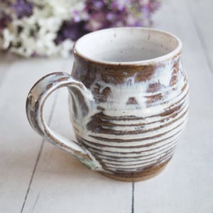 Image of Rustic Love Mug, 13 oz. , Handcrafted Pottery Stoneware Coffee Cup, Made in USA