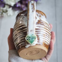 Image 1 of Rustic Love Mug, 13 oz. , Handcrafted Pottery Stoneware Coffee Cup, Made in USA