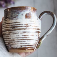 Image 5 of Rustic Love Mug, 13 oz. , Handcrafted Pottery Stoneware Coffee Cup, Made in USA
