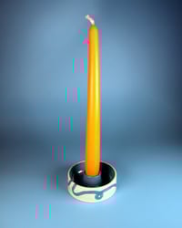 Image 3 of Swirled Blue Candlestick Holder