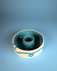 Image 2 of Swirled Blue Candlestick Holder