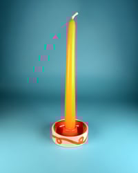 Image 3 of Swirled Orange Candlestick Holder