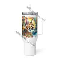 Image 2 of Egyptian Serval-Savannah Cat 40 oz Stainless Steel Travel Mug with handle