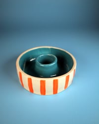 Image 2 of Striped Orange Candlestick Holder