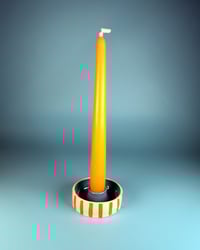 Image 3 of Striped Orange Candlestick Holder
