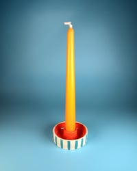 Image 3 of Striped Blue Candlestick Holder