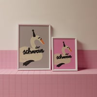 Image 2 of Poster - der schwan / Pink & Hellgrau