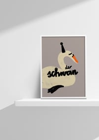 Image 3 of Poster - der schwan / Pink & Hellgrau