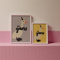 Image 1 of Poster - die gans / Hellgrau & Gelb