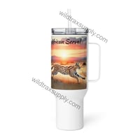 Image 1 of African Serval 40 ozStainless Steel Travel mug with a handle