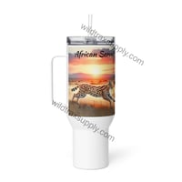 Image 2 of African Serval 40 ozStainless Steel Travel mug with a handle