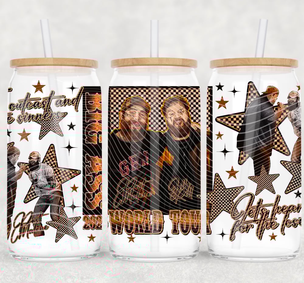 Image of Jelly & Post Uv Dtf Cup Wrap Double Sided Country Music W0733