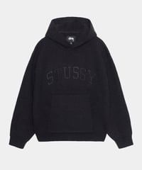 Image 1 of STUSSY_FELT PATCH KNIT HOODIE :::BLACK:::