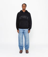 Image 3 of STUSSY_FELT PATCH KNIT HOODIE :::BLACK:::