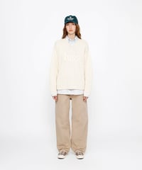 Image 3 of STUSSY_EMBROIDERED V-NECK LOGO SWEATER :::NATURAL:::