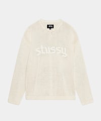 Image 1 of STUSSY_EMBROIDERED V-NECK LOGO SWEATER :::NATURAL:::