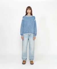 Image 3 of STUSSY_FADED COTTON KNIT CREW :::BLUE:::