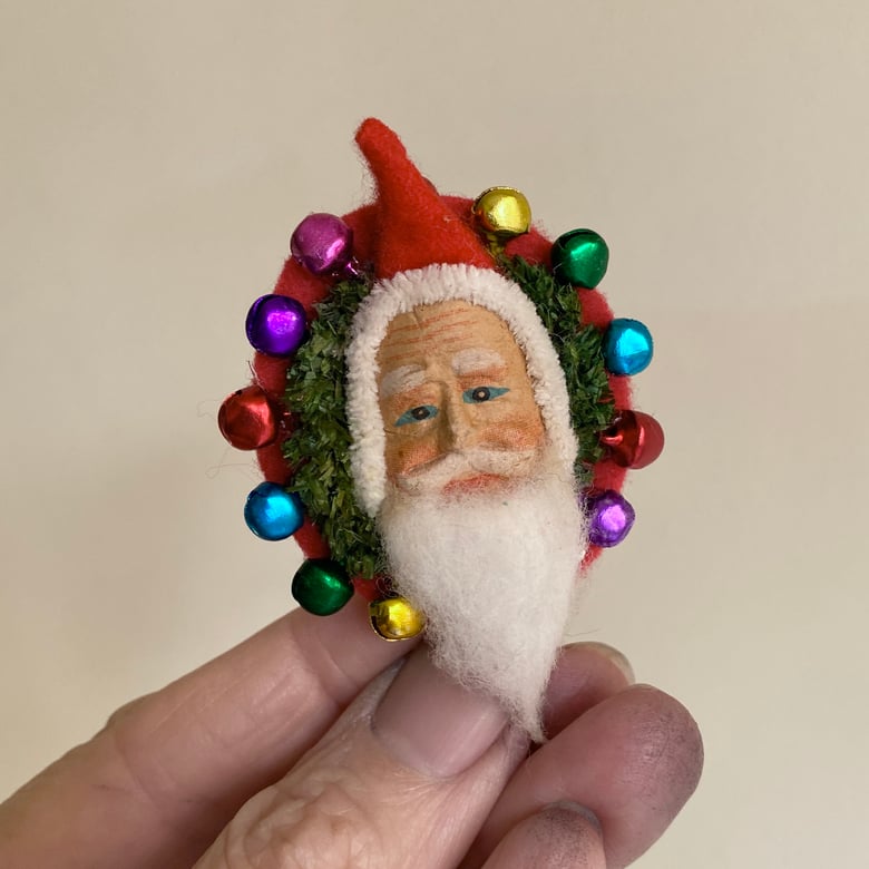 Image of Creepy Antique Santa Brooch #2