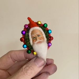 Image of Creepy Antique Santa Brooch #2