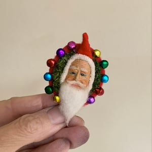 Image of Creepy Antique Santa Brooch #2