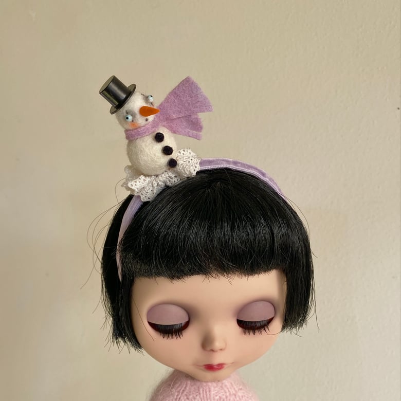 Image of Tiny Snowman Headband for Blythe Dolls #2