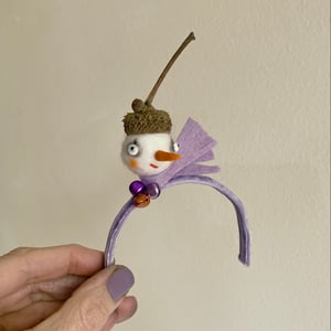 Image of Acorn Snowman Headband for Blythe Dolls #3