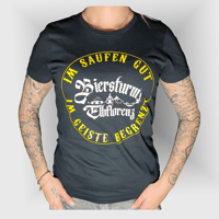 Image 1 of T-Shirt "Im Saufen gut" Rückendruck - Girly - Schwarz