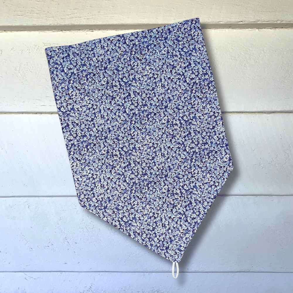 Image of Blurred Floral Blue Scarf