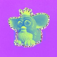 Green Glitter Fuzzby Sticker
