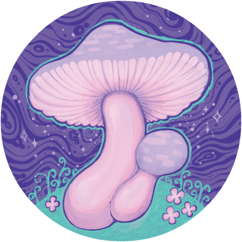 lavender mushroom sticker