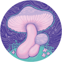 lavender mushroom sticker