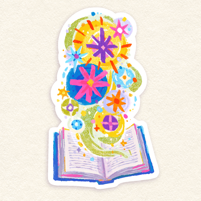 Book Magic ~  Holographic Sticker
