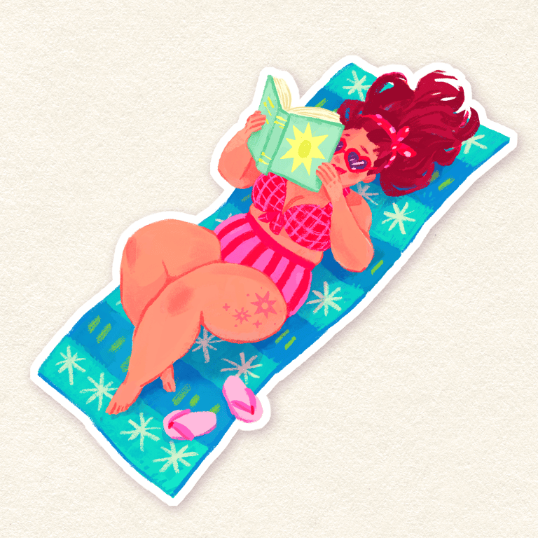 Beach Reader ~ Holographic Sticker