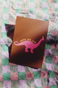 Image 1 of Postkarte - HAPPY NEW YEAR / Dinosaurier