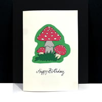 Image 1 of Mushrooms Happy Birthday Card