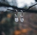 Silver beaded fern hoop earrings 