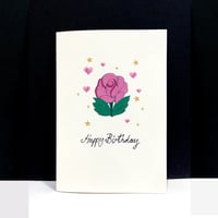 Image 1 of Tiny Rose Happy Birthday Card