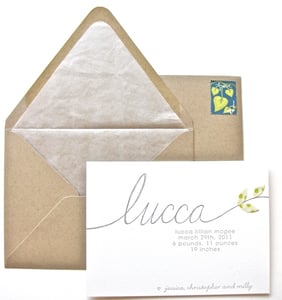 Image of lucca letterpress announcement