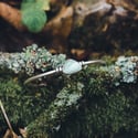 Turquoise lichen cuff bracelet 