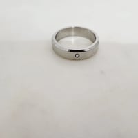 Image 4 of Laser Engravable Steel Rings with Crystal stone for Necklace - Steel Silver Color