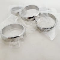 Image 2 of Laser Engravable Steel Rings with Crystal stone for Necklace - Steel Silver Color