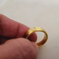 Image 3 of Laser Engravable Steel Rings with Crystal stone for Necklace - GOLD Color