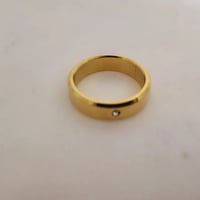 Image 2 of Laser Engravable Steel Rings with Crystal stone for Necklace - GOLD Color