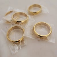 Image 1 of Laser Engravable Steel Rings with Crystal stone for Necklace - GOLD Color