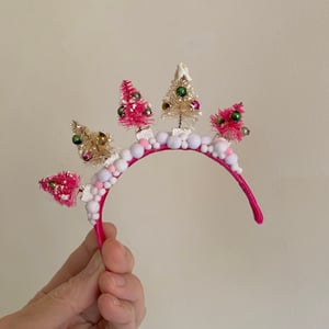 Image of Antique Christmas Trees Tiara Headband for Blythe Dolls