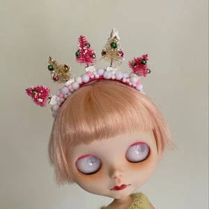 Image of Antique Christmas Trees Tiara Headband for Blythe Dolls