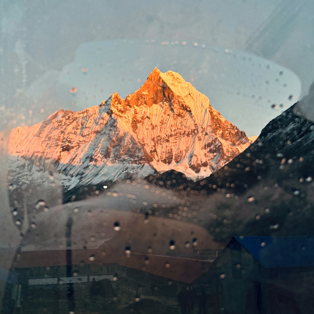 Image of Inkjet Print - Machhapuchhare in orange.