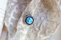 Image 1 of Sterling Silver Larimar Snakeskin Necklace Pendant OOAK