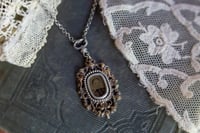 Image 1 of Victorian Mourning Necklace, Tintype Portrait, Unique Antique Inspired Jewelry, Baroque angels, C...